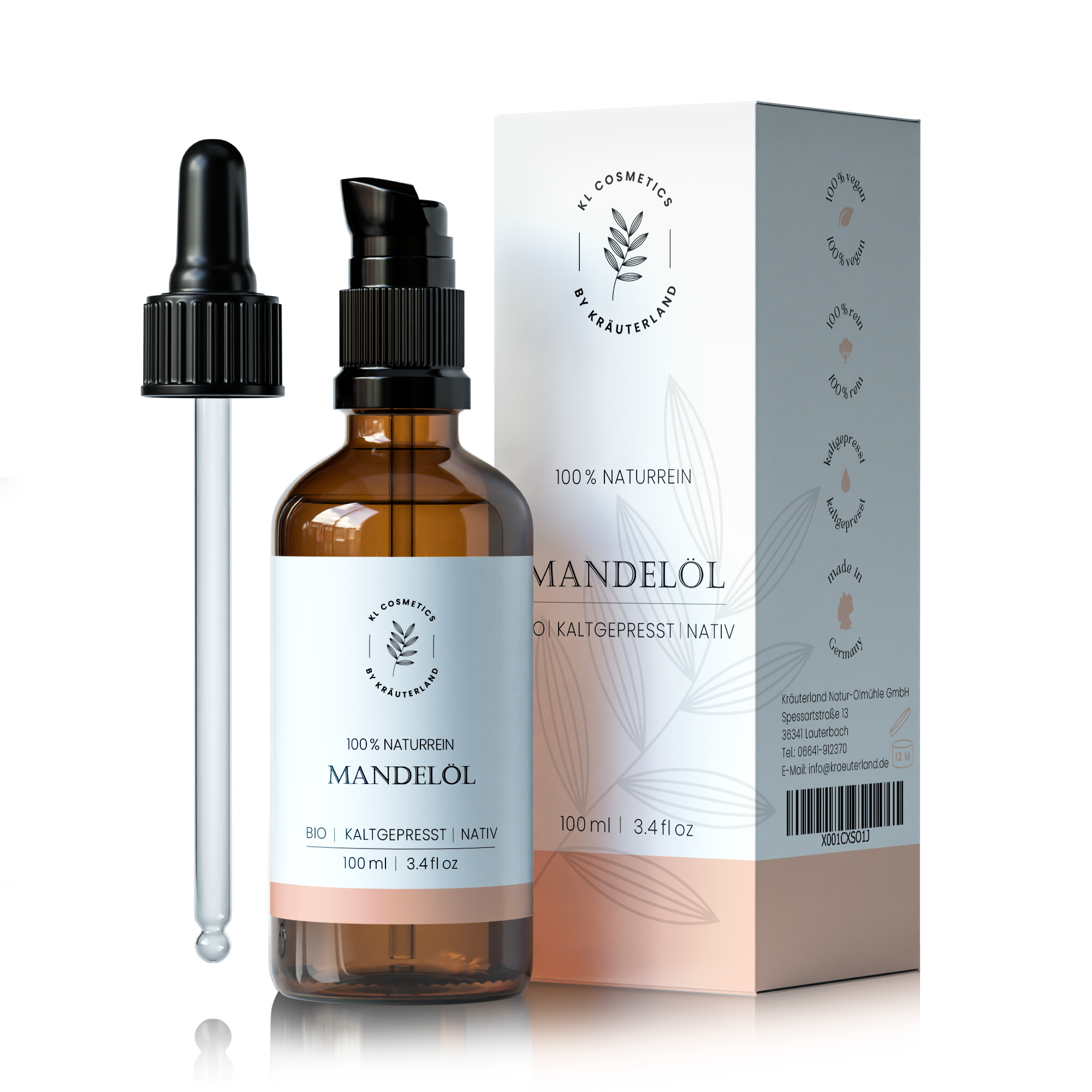 Mandel Hautöl Pipette mit Papierschachtel