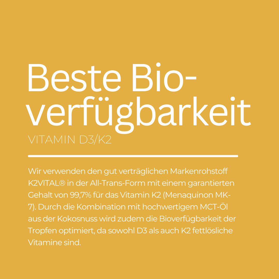Vitamin D3/K2 Tropfen 50 ml Bioverfügbarkeit Vitamin D3/K2 Tropfen 50 ml Bioverfügbarkeit
