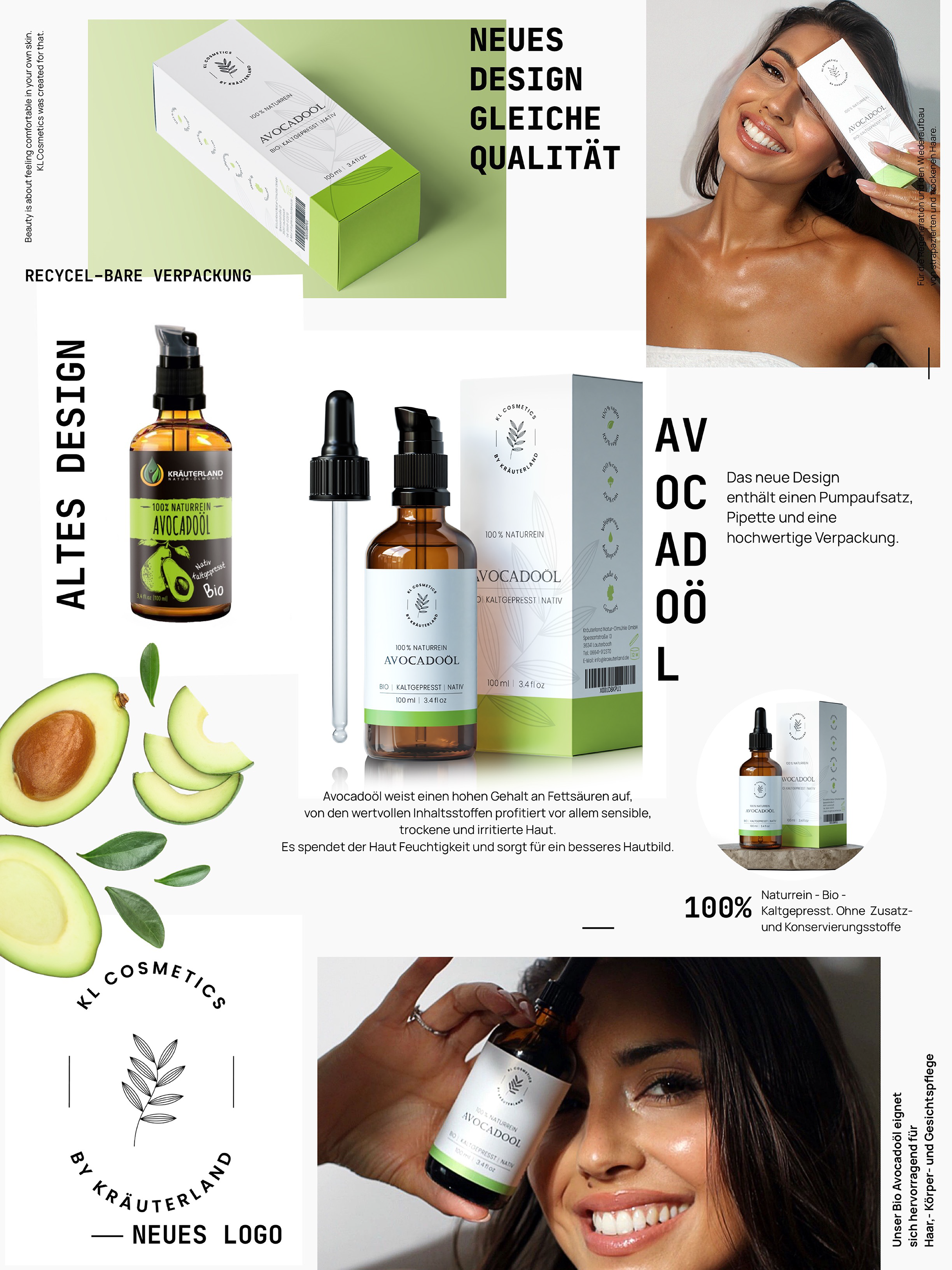 Neues Design für Avocado Hautöl 