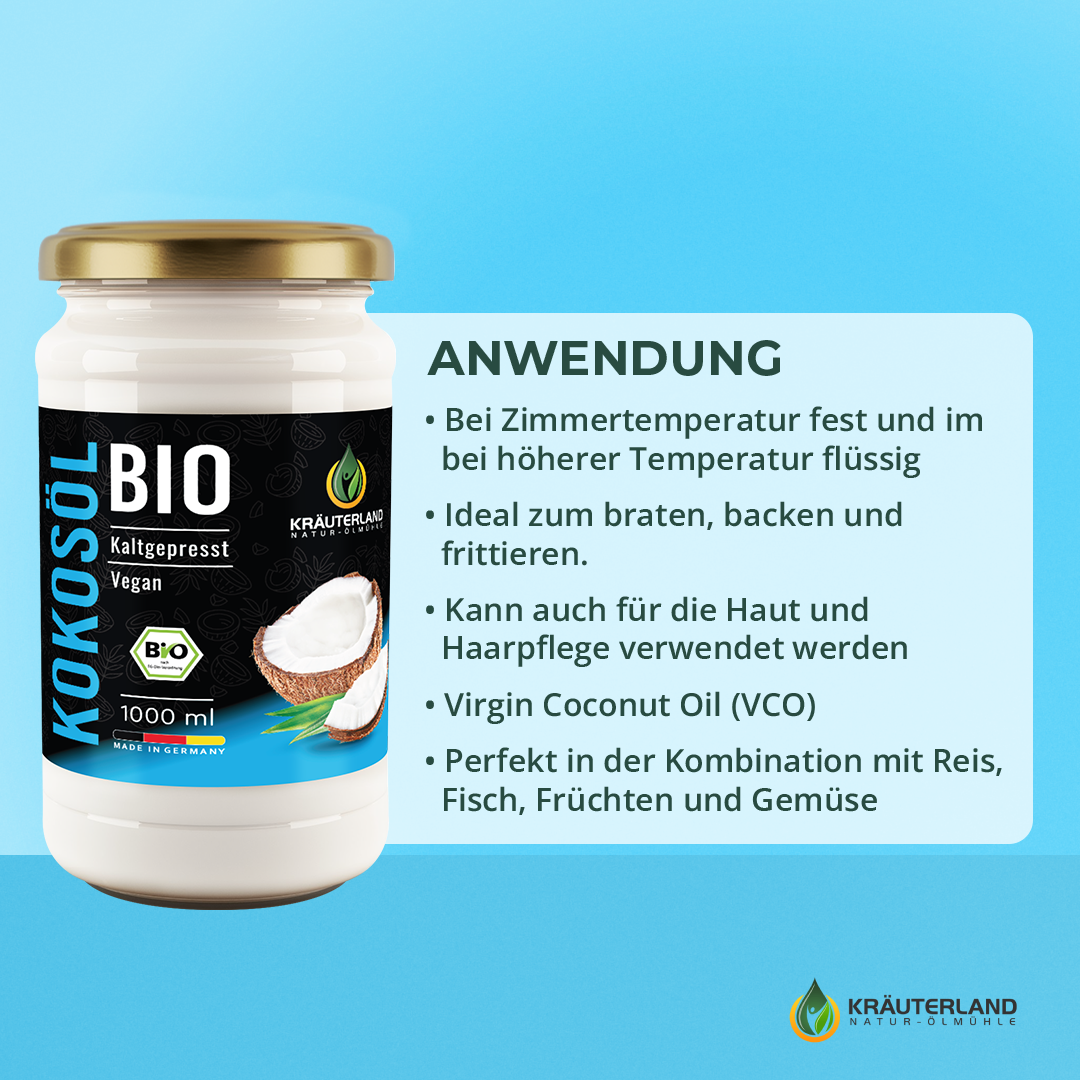 Bio Kokosöl 1000 ml Verzehrempfehlung Bio Kokosöl 1000 ml Verzehrempfehlung