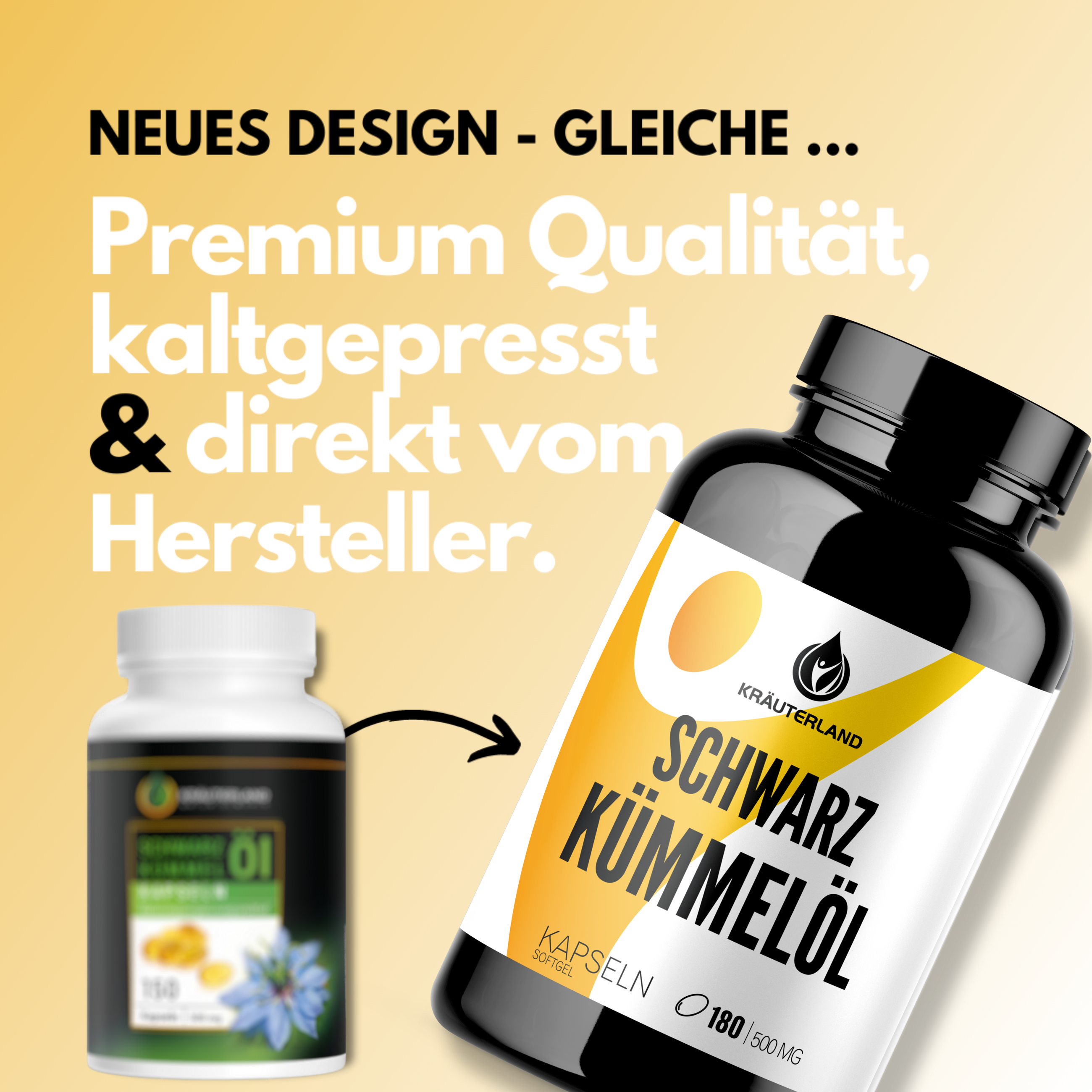 Schwarzkümmelöl Kapseln 180 Stück Neues Design