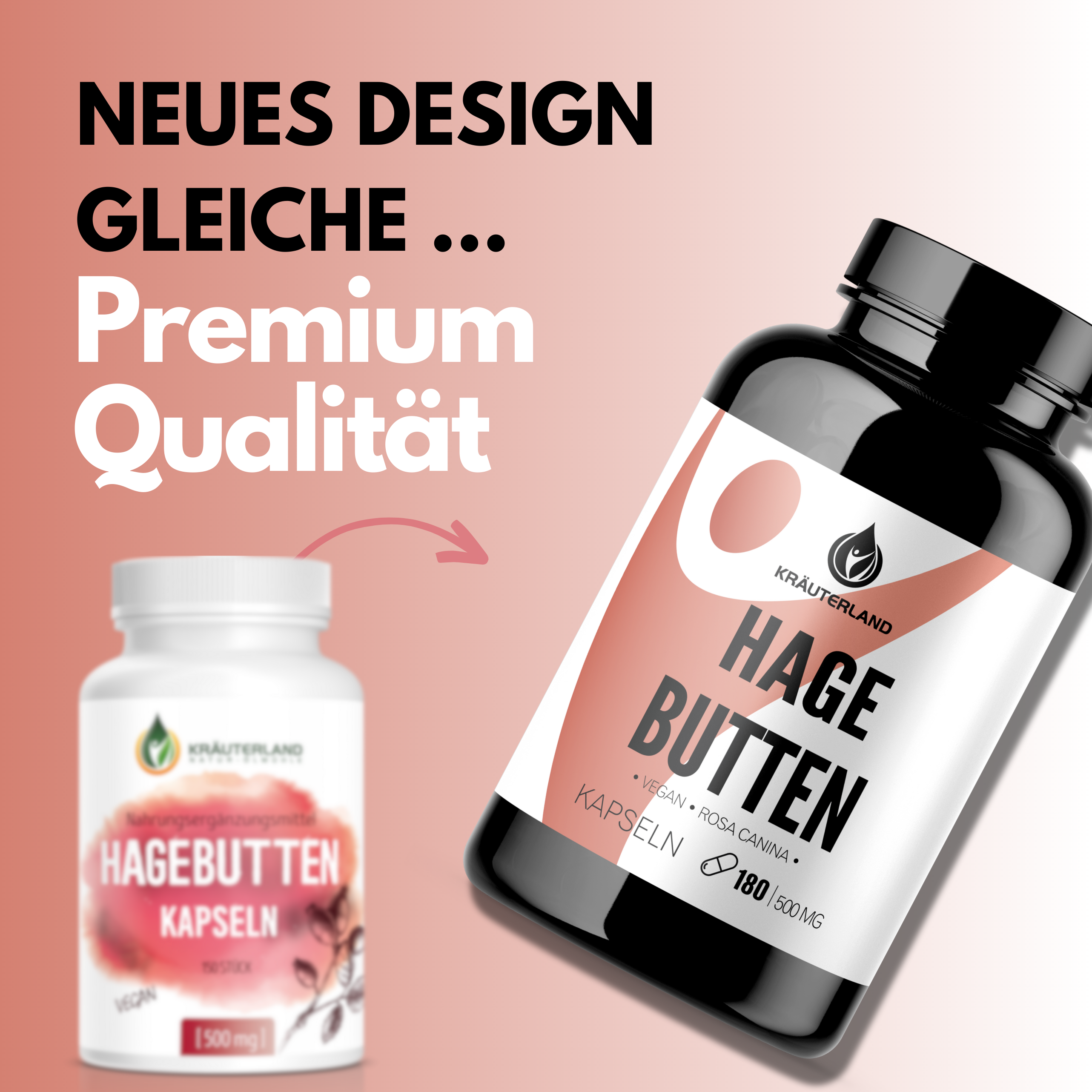 Hagebutten Kapseln 180 Stück Neues Design Hagebutten Kapseln 180 Stück Neues Design