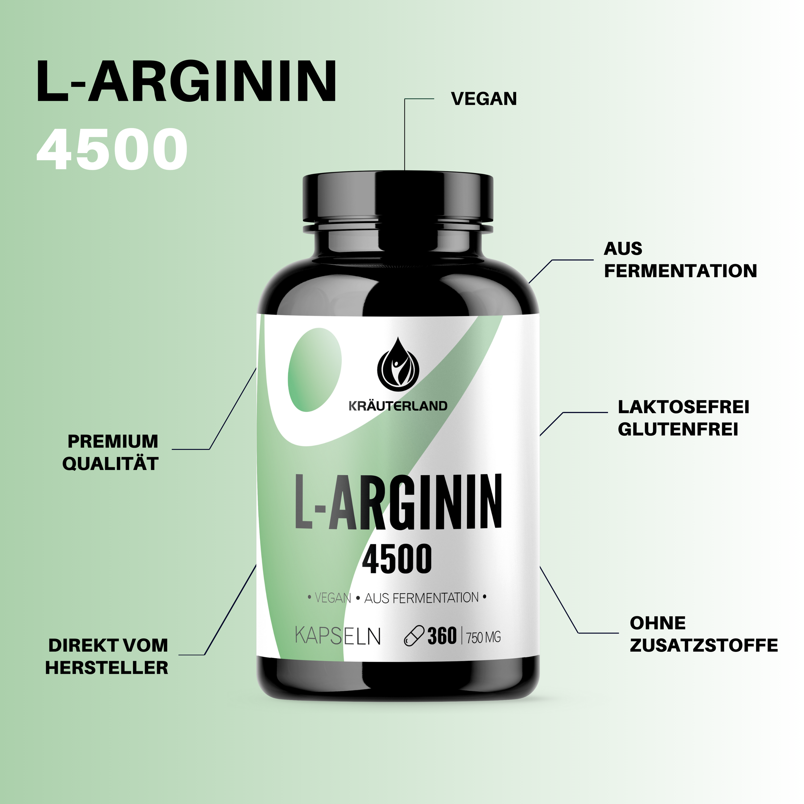 Eigenschaften von L-Arginin Kapseln 360 Stück