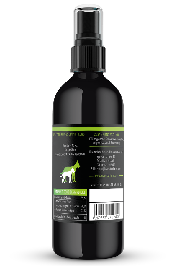 Schwarzkümmelöl für Hunde 250ml Spray