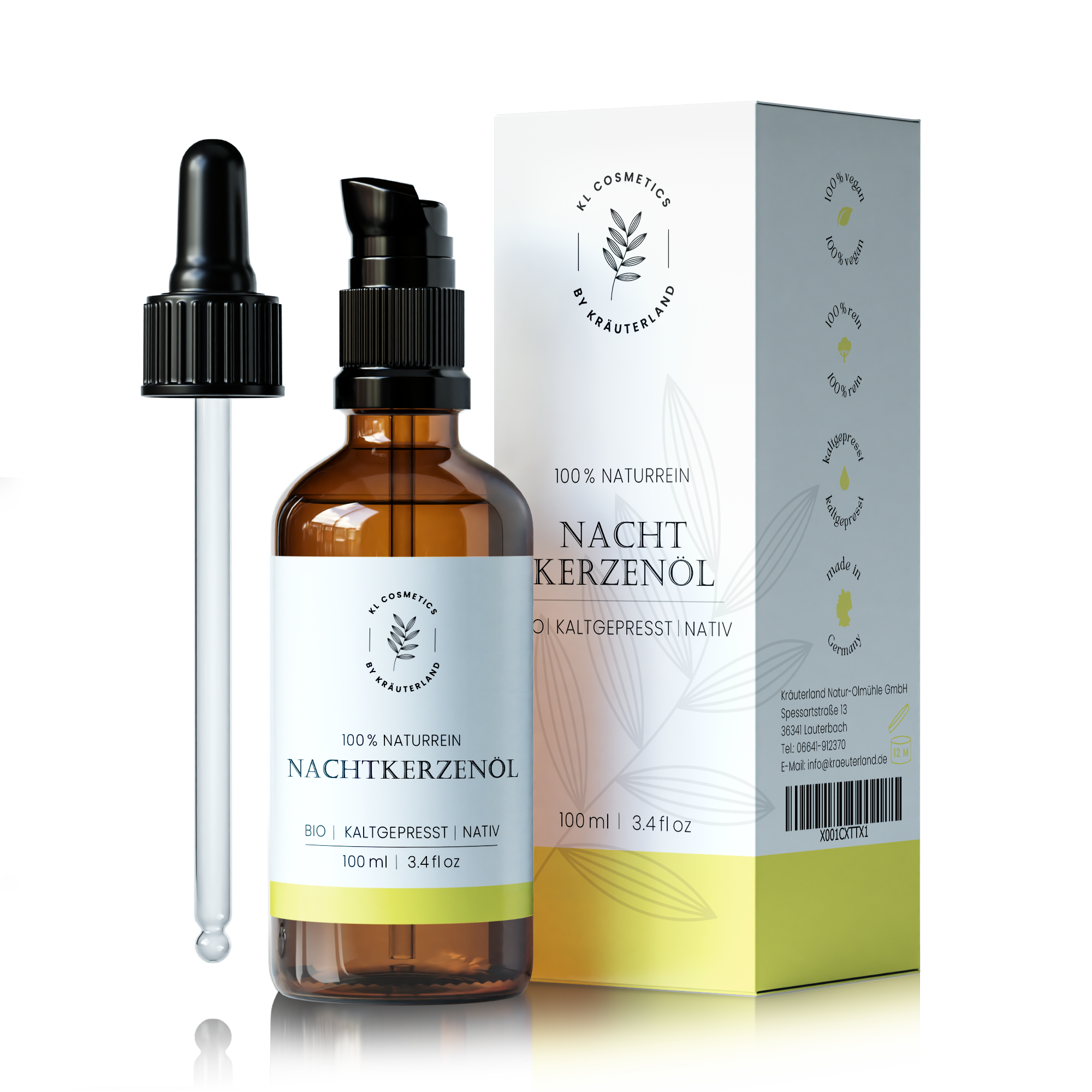 Nachtkerzen Hautöl Pipette und Pumpflasche Nachtkerzen Hautöl Pipette und Pumpflasche