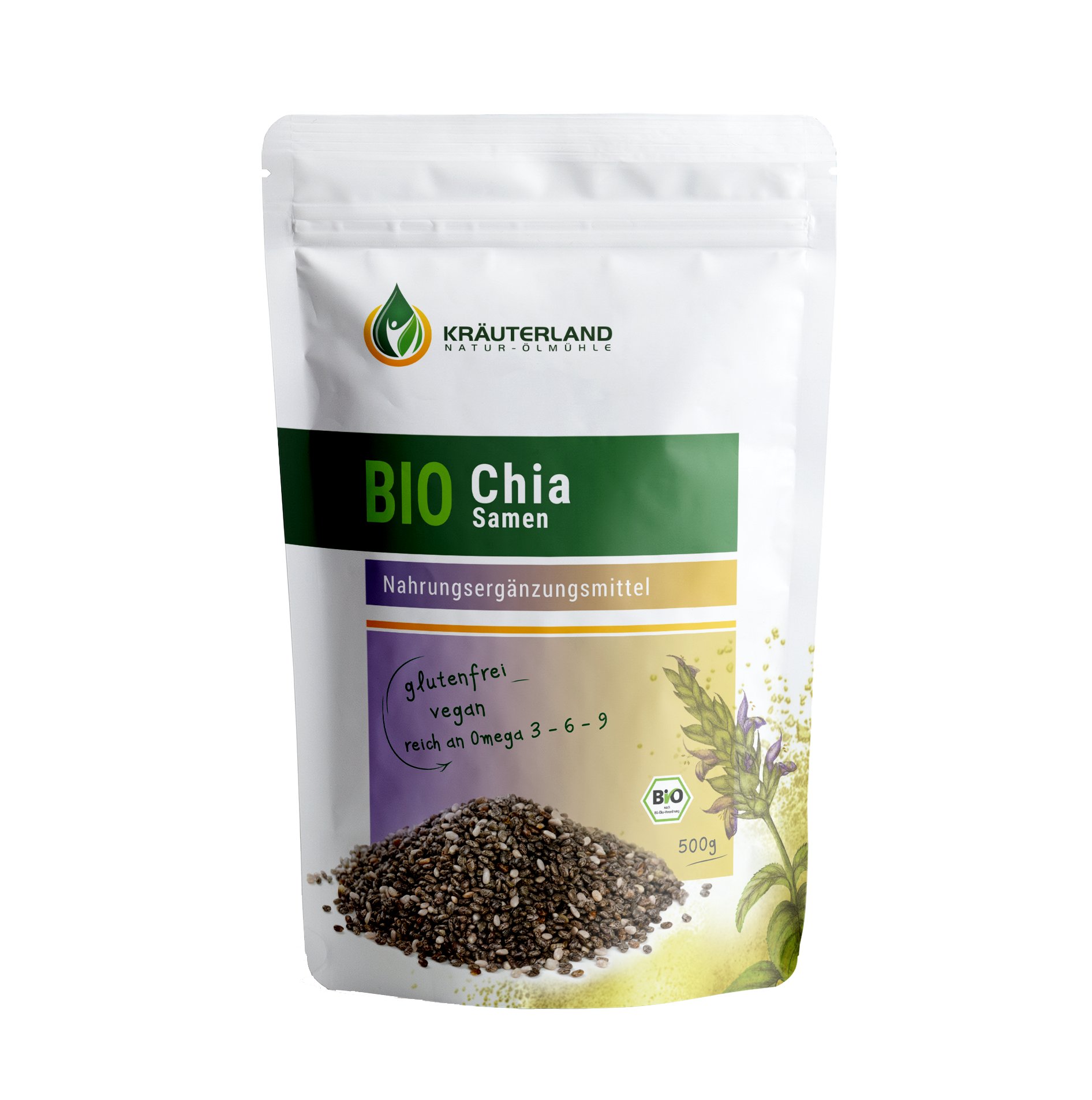 Bio Chia Samen 500 g von Kräuterland
