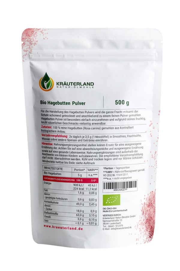 Hagebuttenpulver 500g Inhaltsstoffe