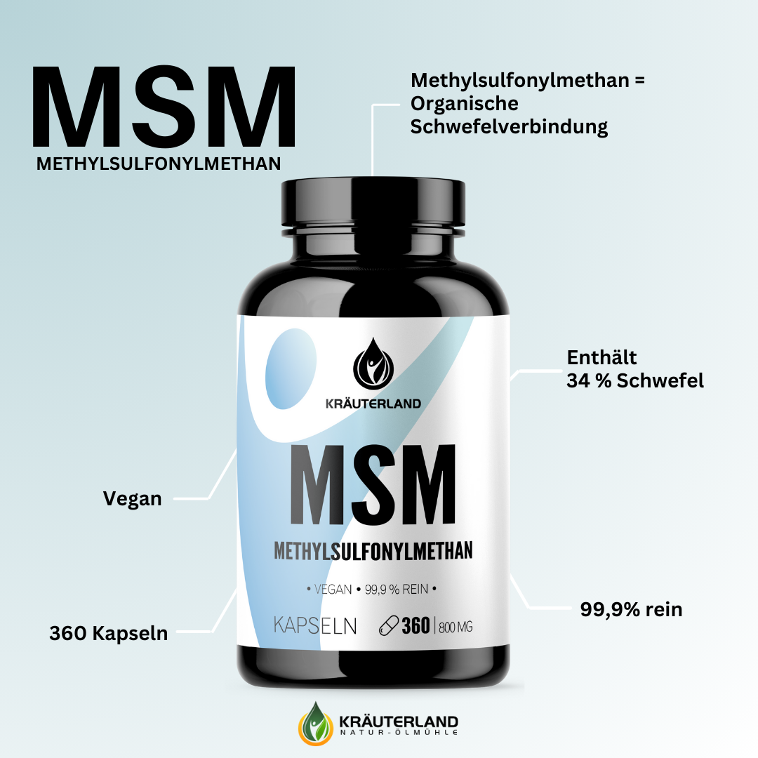 Eigenschaften von MSM Kapseln 360 Stück Eigenschaften von MSM Kapseln 360 Stück