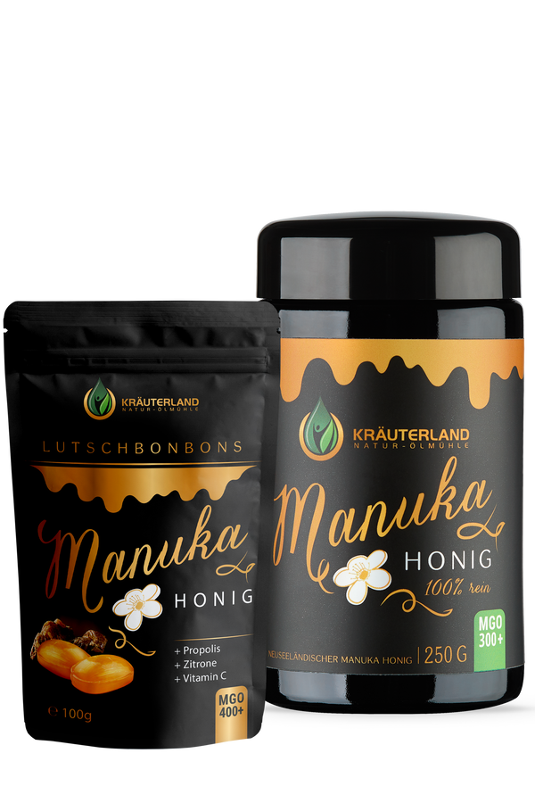 Set Manuka Honig MGO 300+ 250g & Bonbons 100g Set Manuka Honig MGO 300+ 250g & Bonbons 100g