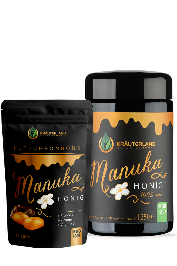 Set Manuka Honig MGO 550+ 250g & Bonbons 100g Set Manuka Honig MGO 550+ 250g & Bonbons 100g