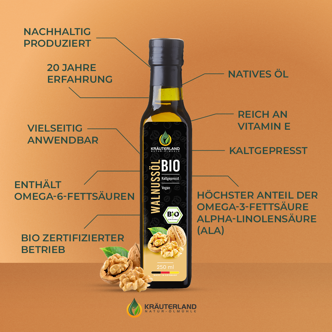 Bio Walnussöl 250 ml Vorteile Bio Walnussöl 250 ml Vorteile