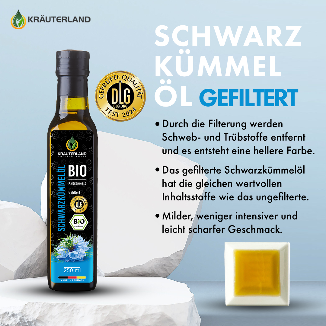 Bio Schwarzkümmelöl gefiltert 250 ml Erklärung Bio Schwarzkümmelöl gefiltert 250 ml Erklärung