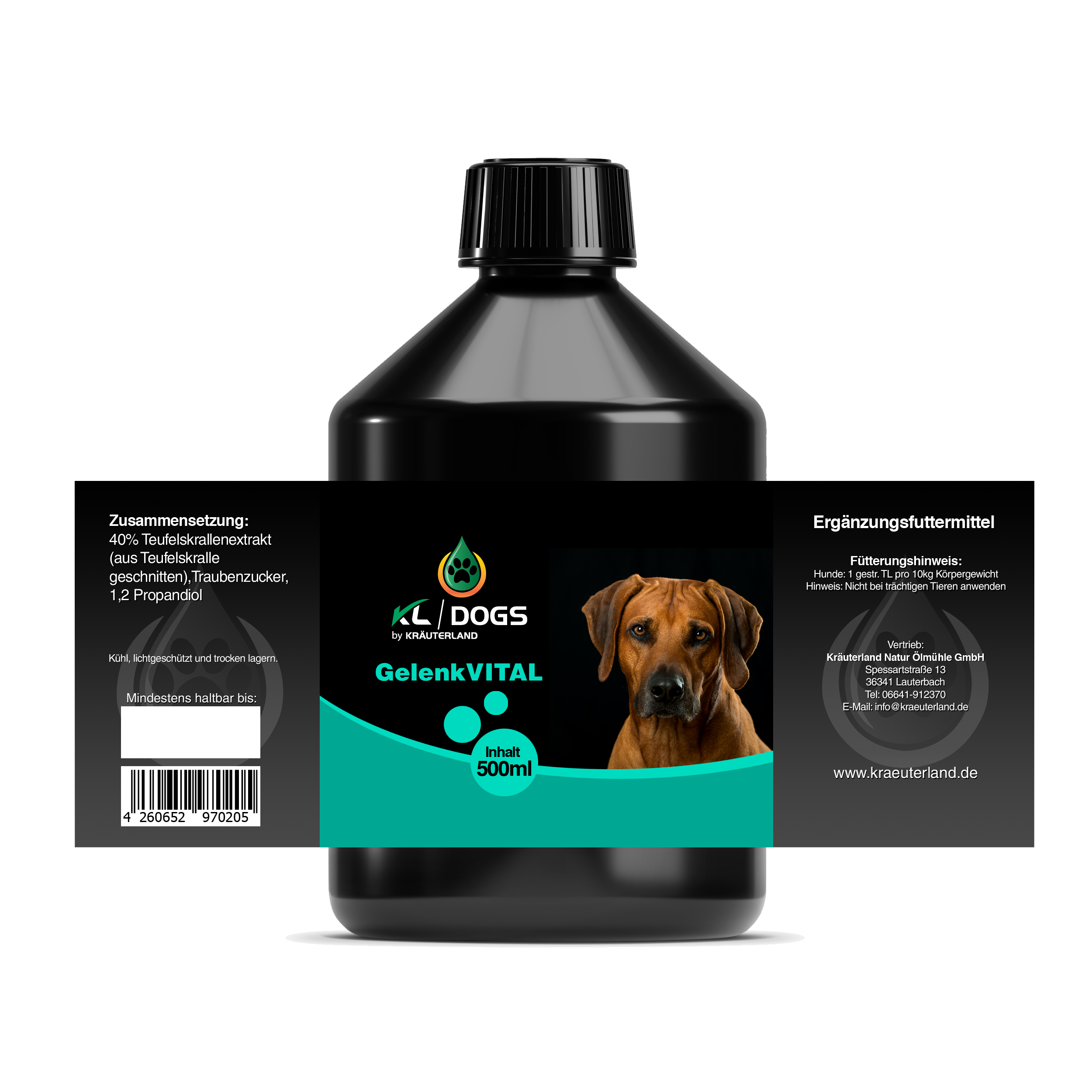 Gelenk Vital 500 ml für Hunde Etikett