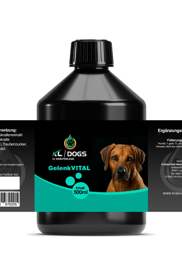 Gelenk Vital 500 ml für Hunde Etikett Gelenk Vital 500 ml für Hunde Etikett
