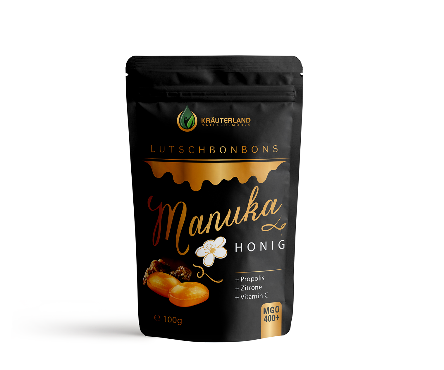 Mockup-Front-Neu-kleiner-shop Set Manuka Honig MGO 400+ 250g & Bonbons 100g