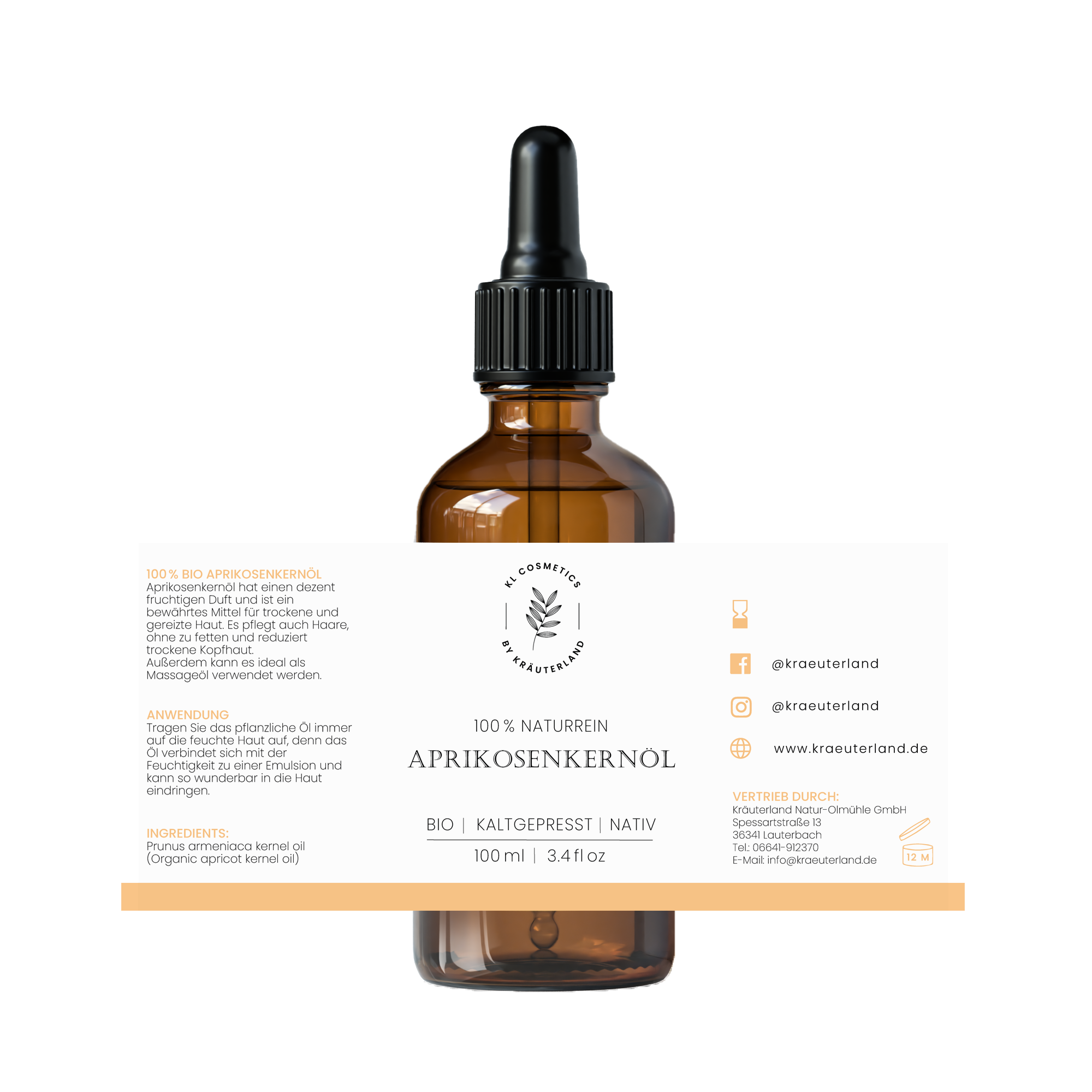 Aprikosenkern Hautöl Etikett