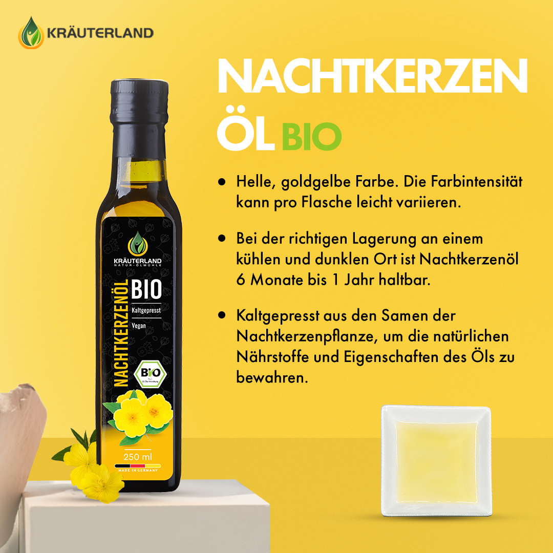 Bio Nachtkerzenöl 250 ml Erklärung Bio Nachtkerzenöl 250 ml Erklärung