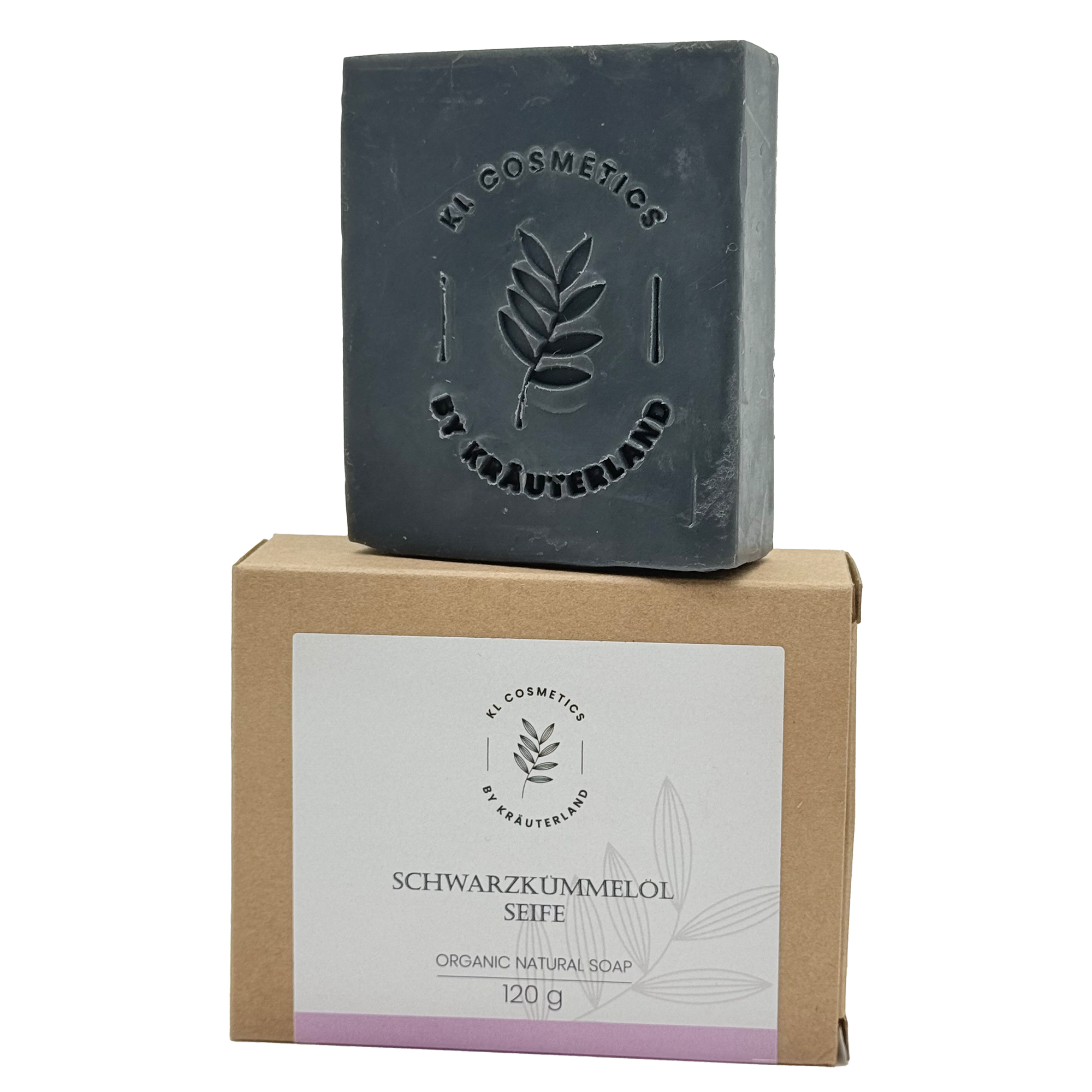 Schwarzkmmelöl Seife gestpalt auf der Verpackung Schwarzkmmelöl Seife gestpalt auf der Verpackung