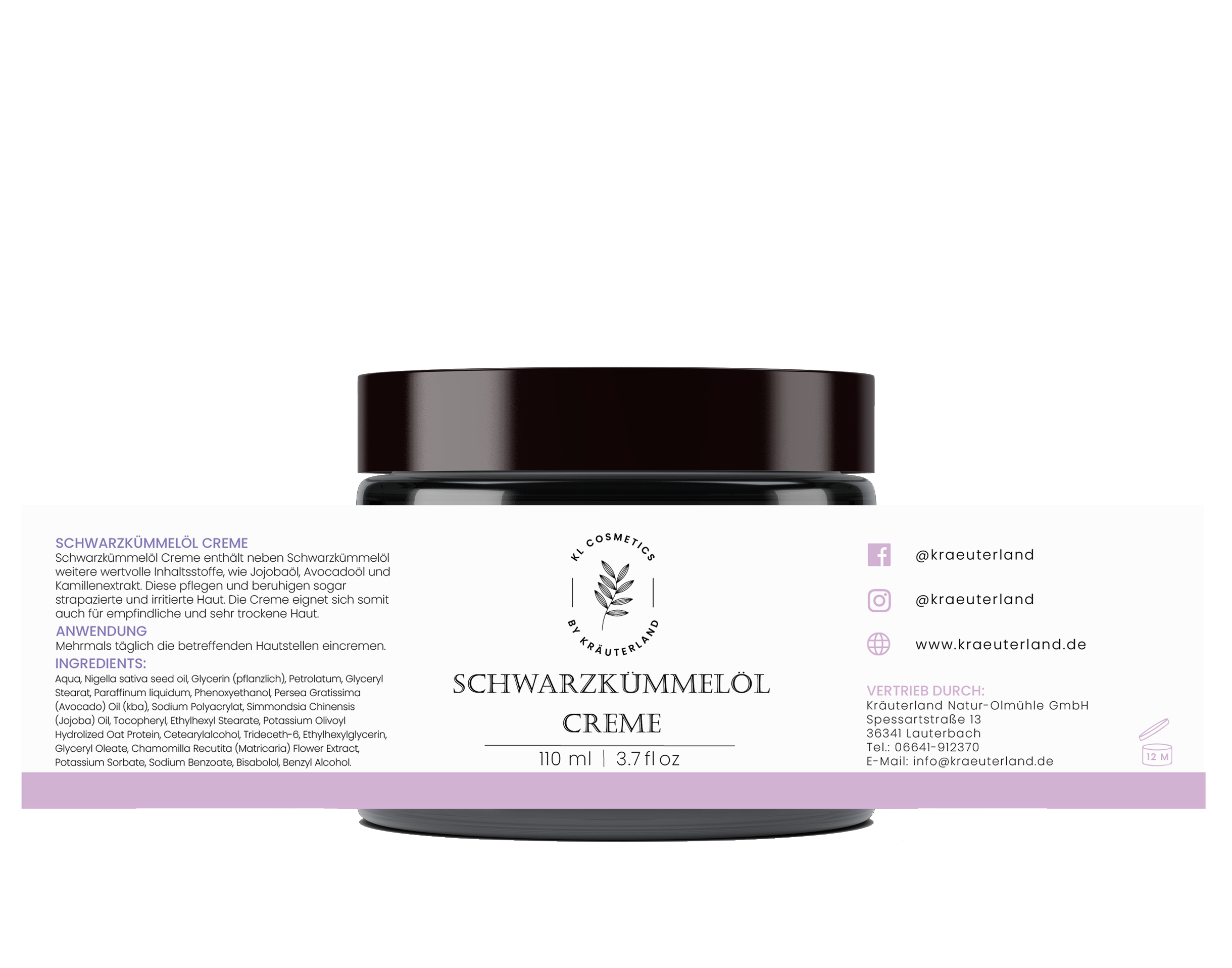 Schwarzkümmelöl Creme Etikett