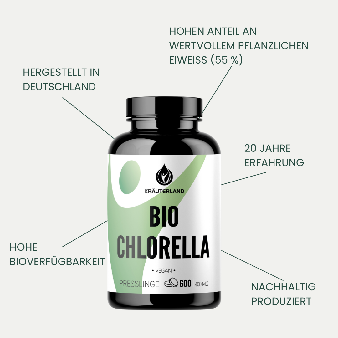 Bio Chlorella Presslinge 600 Stück Vorteile Bio Chlorella Presslinge 600 Stück Vorteile