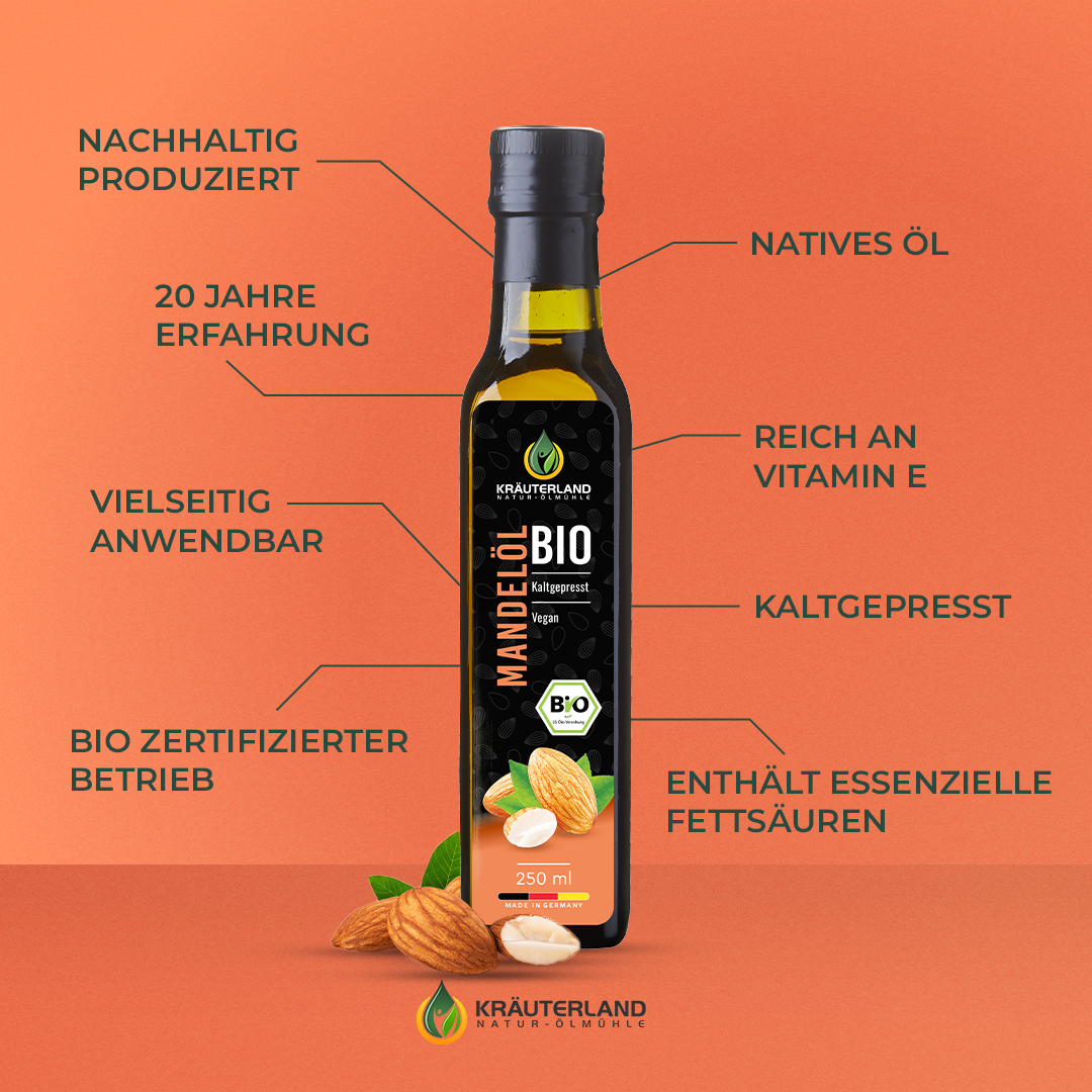 Bio Mandelöl 250 ml Vorteile Bio Mandelöl 250 ml Vorteile