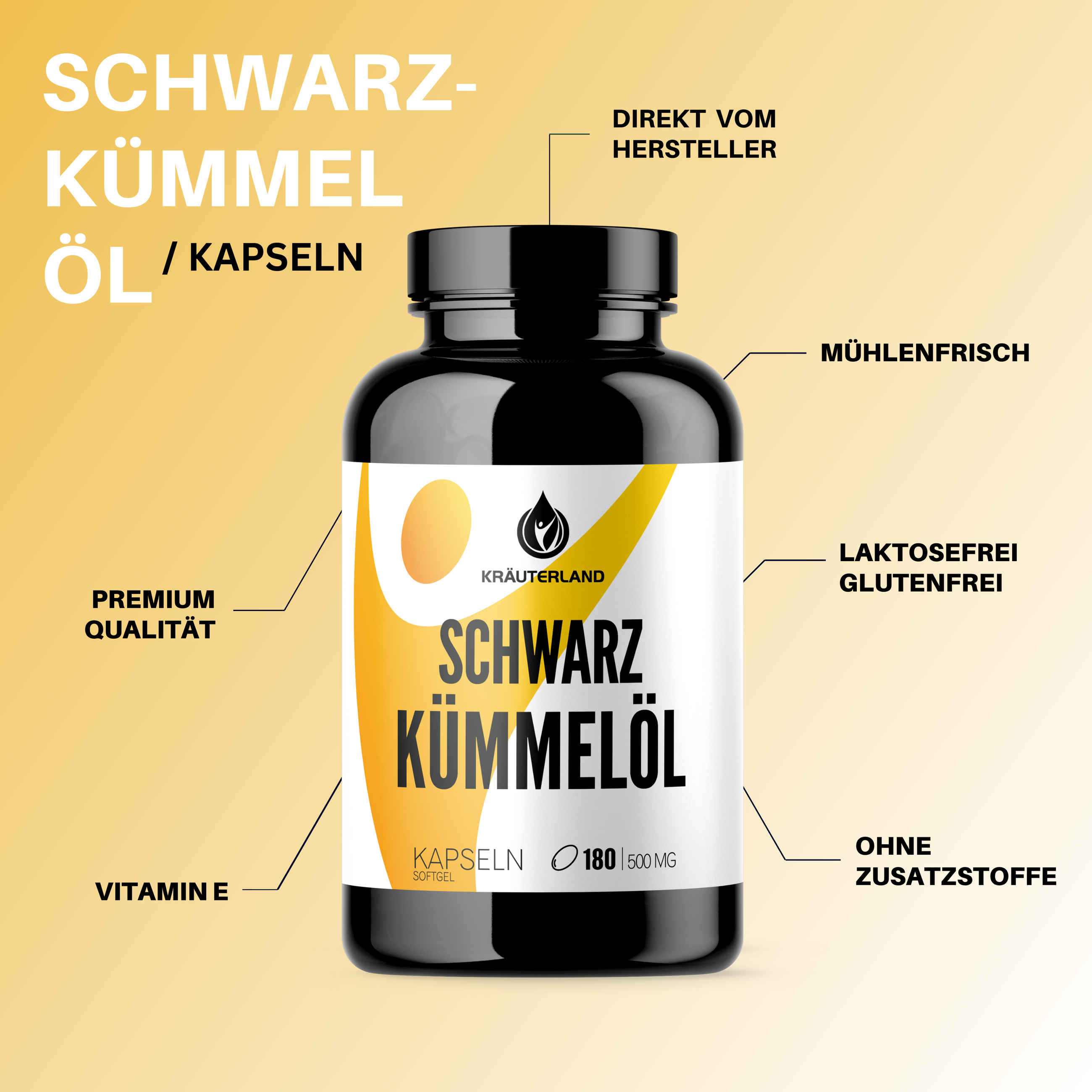 Schwarzkümmelöl Kapseln 180 Stück Eigenschaften