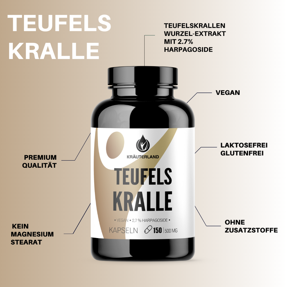 Teufelskralle Kapseln 150 Stück Eigenschaften Teufelskralle Kapseln 150 Stück Eigenschaften