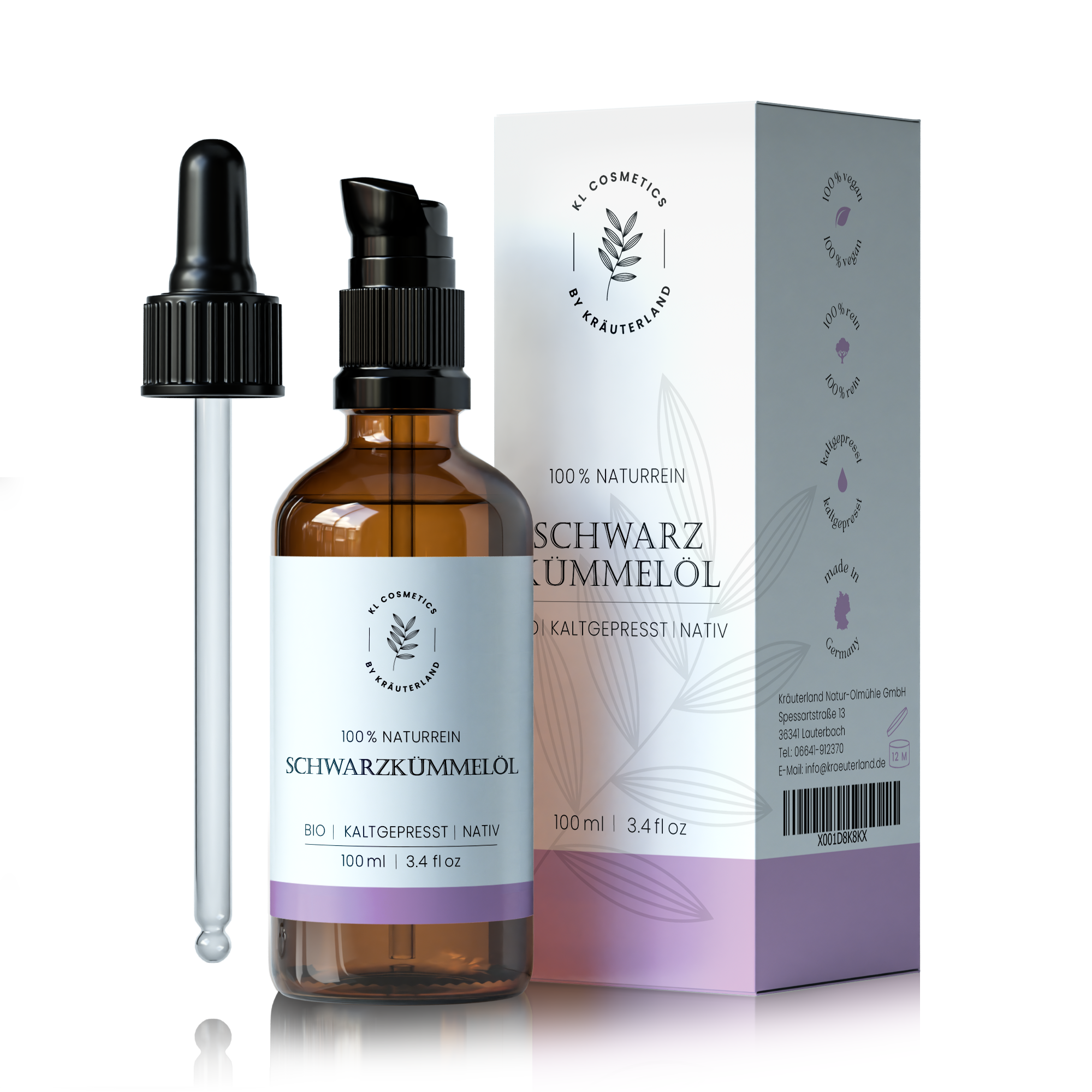 Schwarzkümmmelöl Pipette mit Schachtel