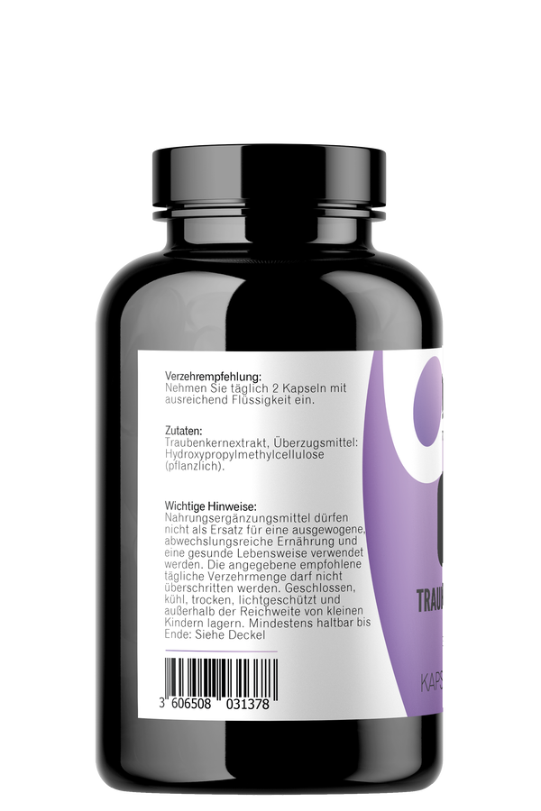 Seitenansicht von OPC Kapseln 180 Stück mit Angaben der Zutaten