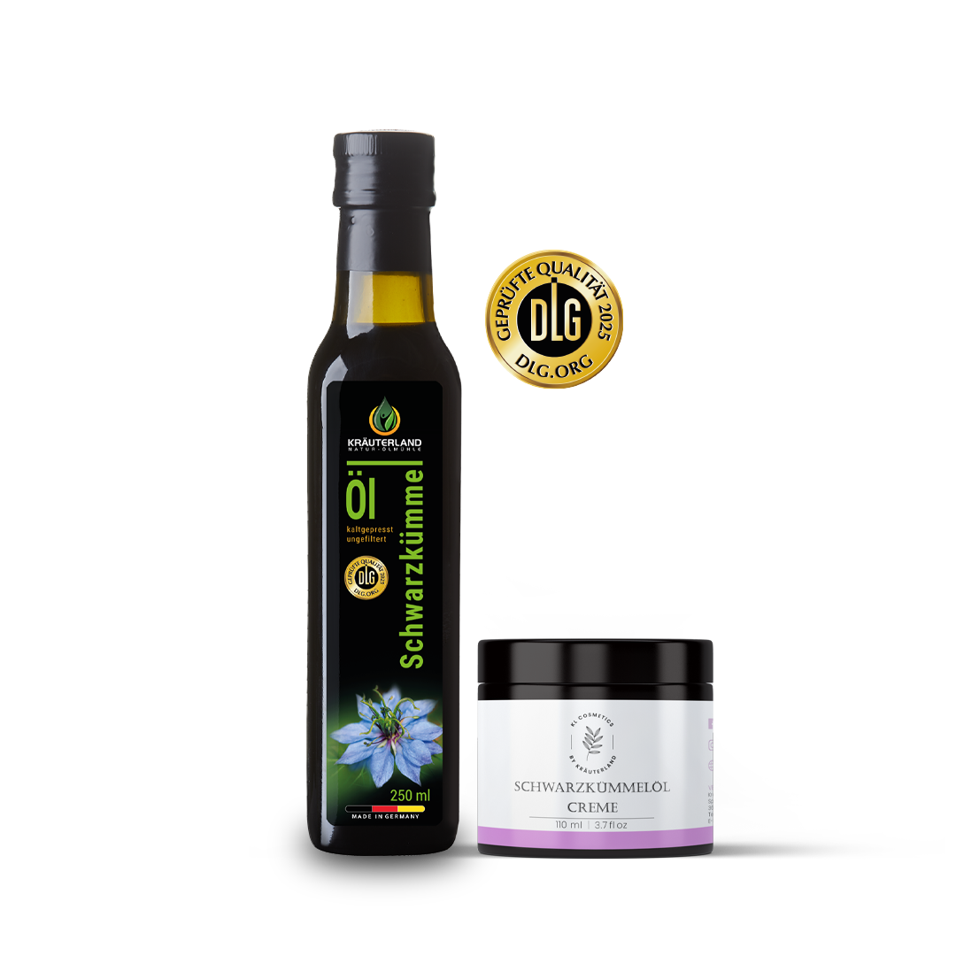 Schwarzkümmelöl Set ungefiltert 250ml +Creme 110ml Schwarzkümmelöl Set ungefiltert 250ml +Creme 110ml