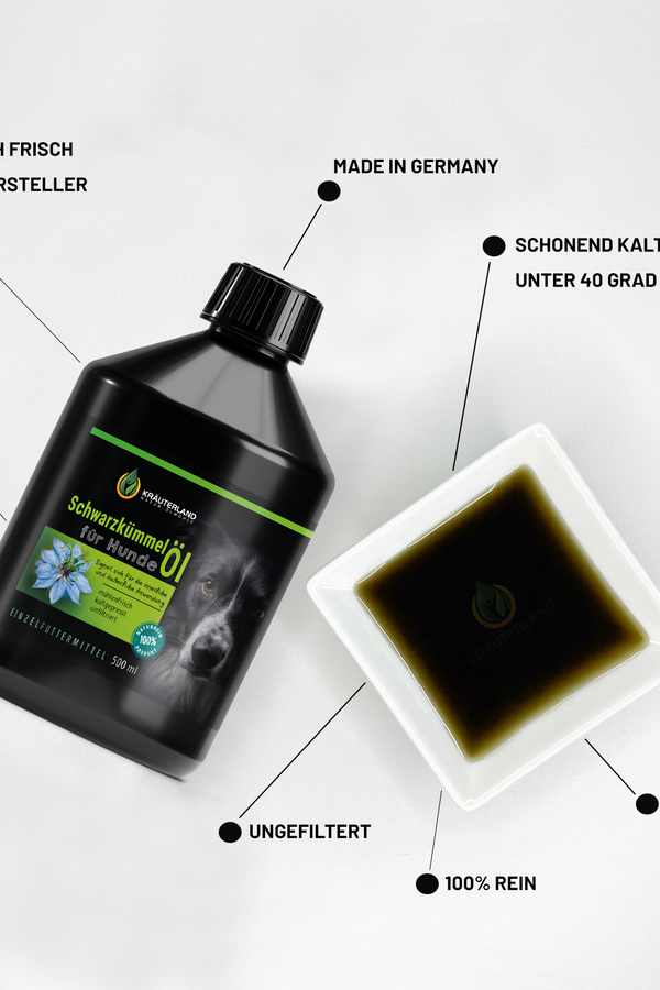Schwarzkümmelöl für Hunde 500 ml Eigenschaften Schwarzkümmelöl für Hunde 500 ml Eigenschaften