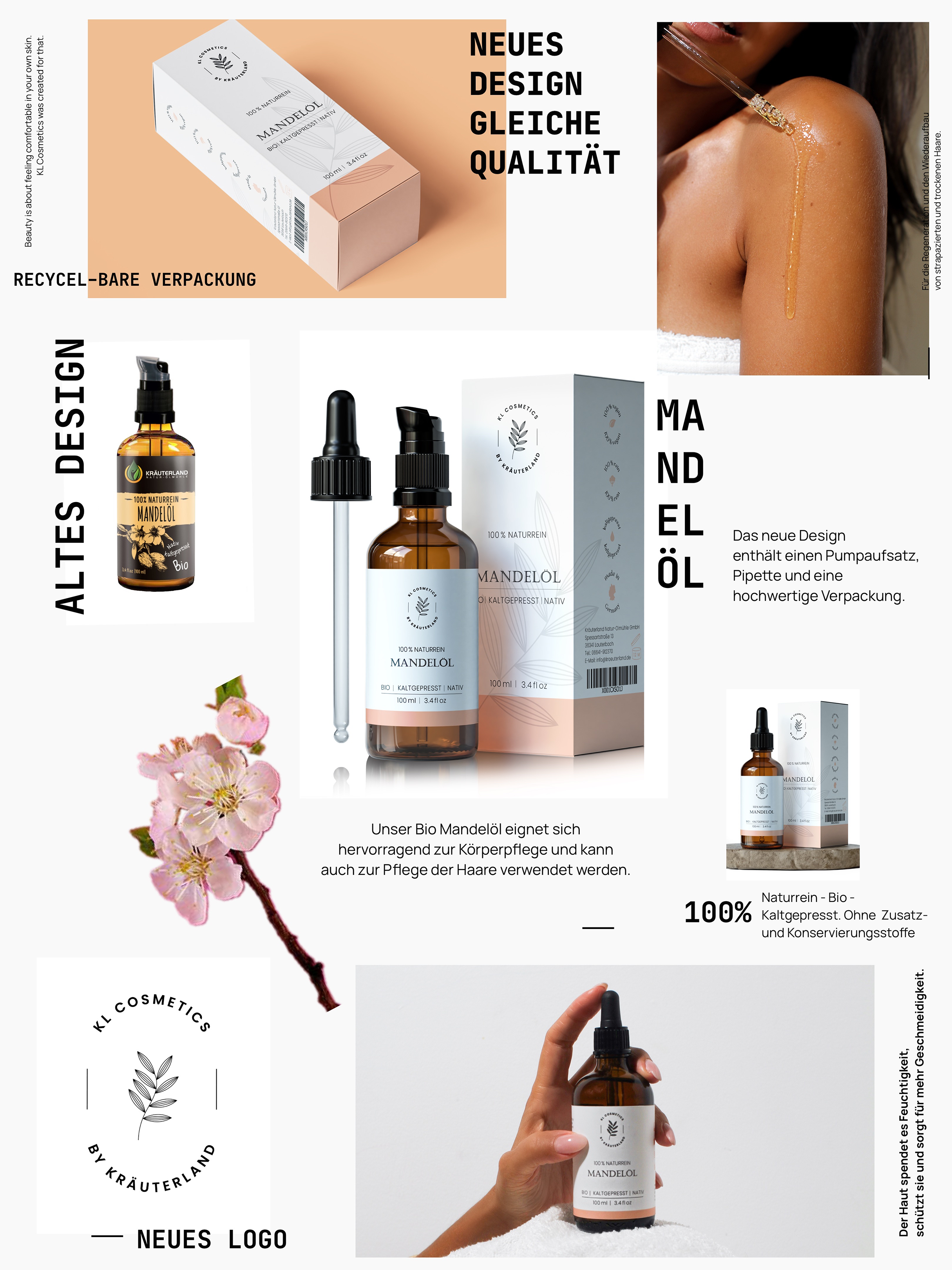 Neues Design für Mandel Hautöl Neues Design für Mandel Hautöl