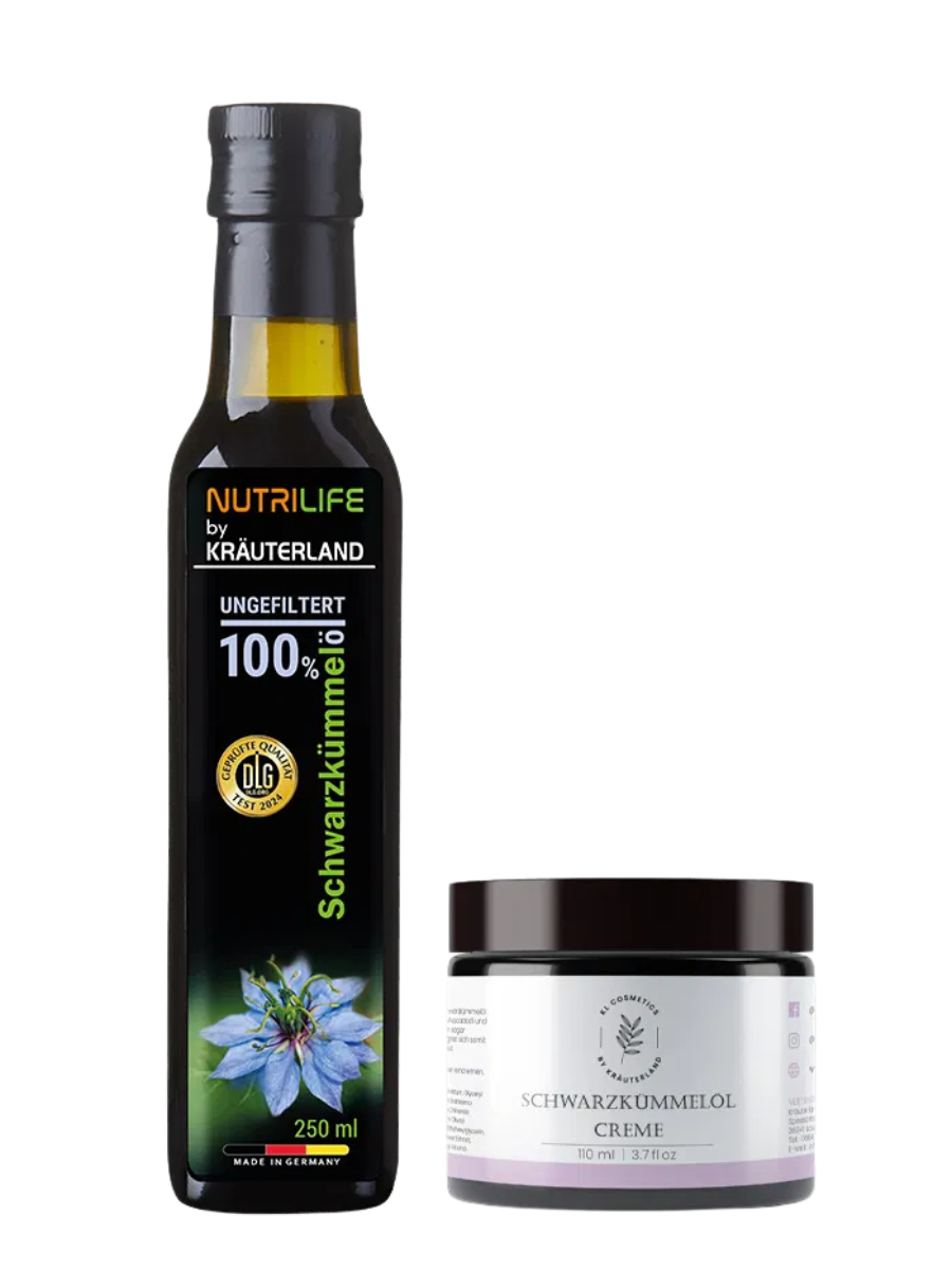 Schwarzkümmelöl Set ungefiltert 250ml +Creme 110ml Schwarzkümmelöl Set ungefiltert 250ml +Creme 110ml