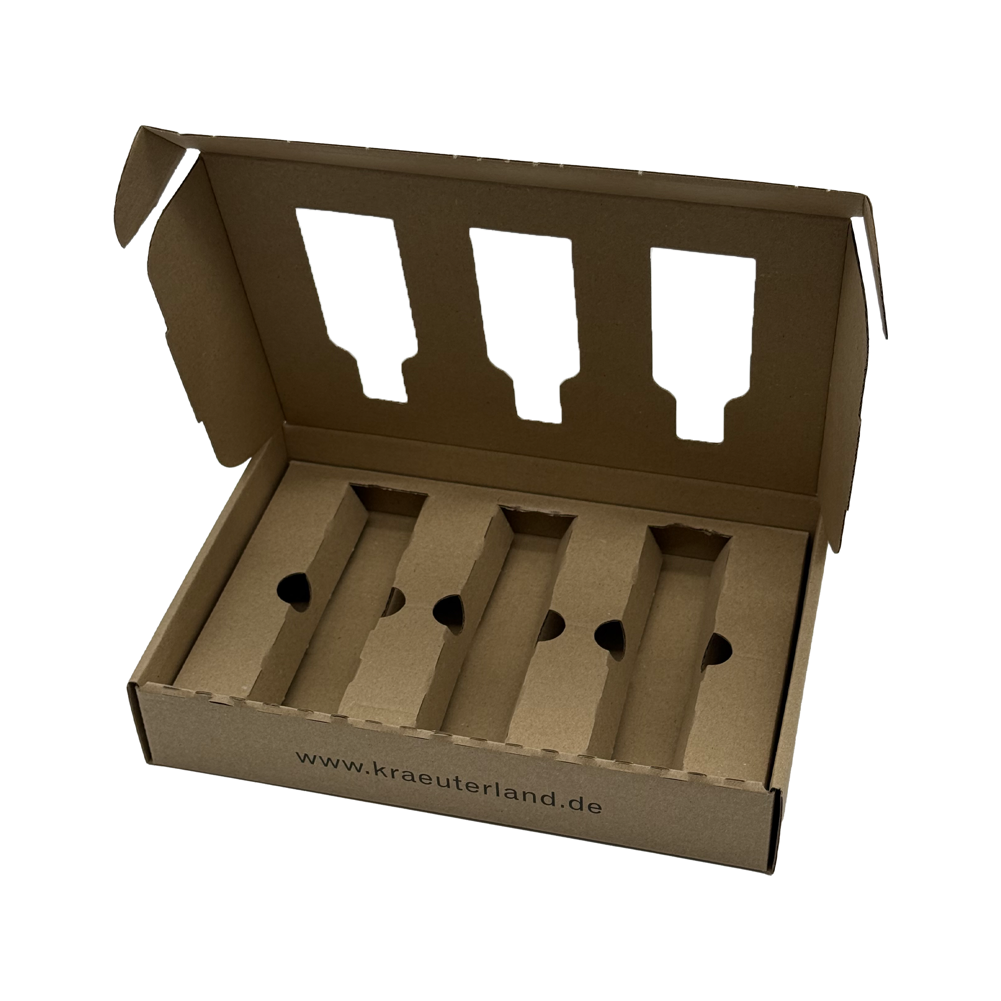 Kräuterland Geschenkverpackung 3er Set Speiseöl Karton Kräuterland 3er Geschenkverpackung für 100 ml Speiseöle leerer Kartoneinsatz