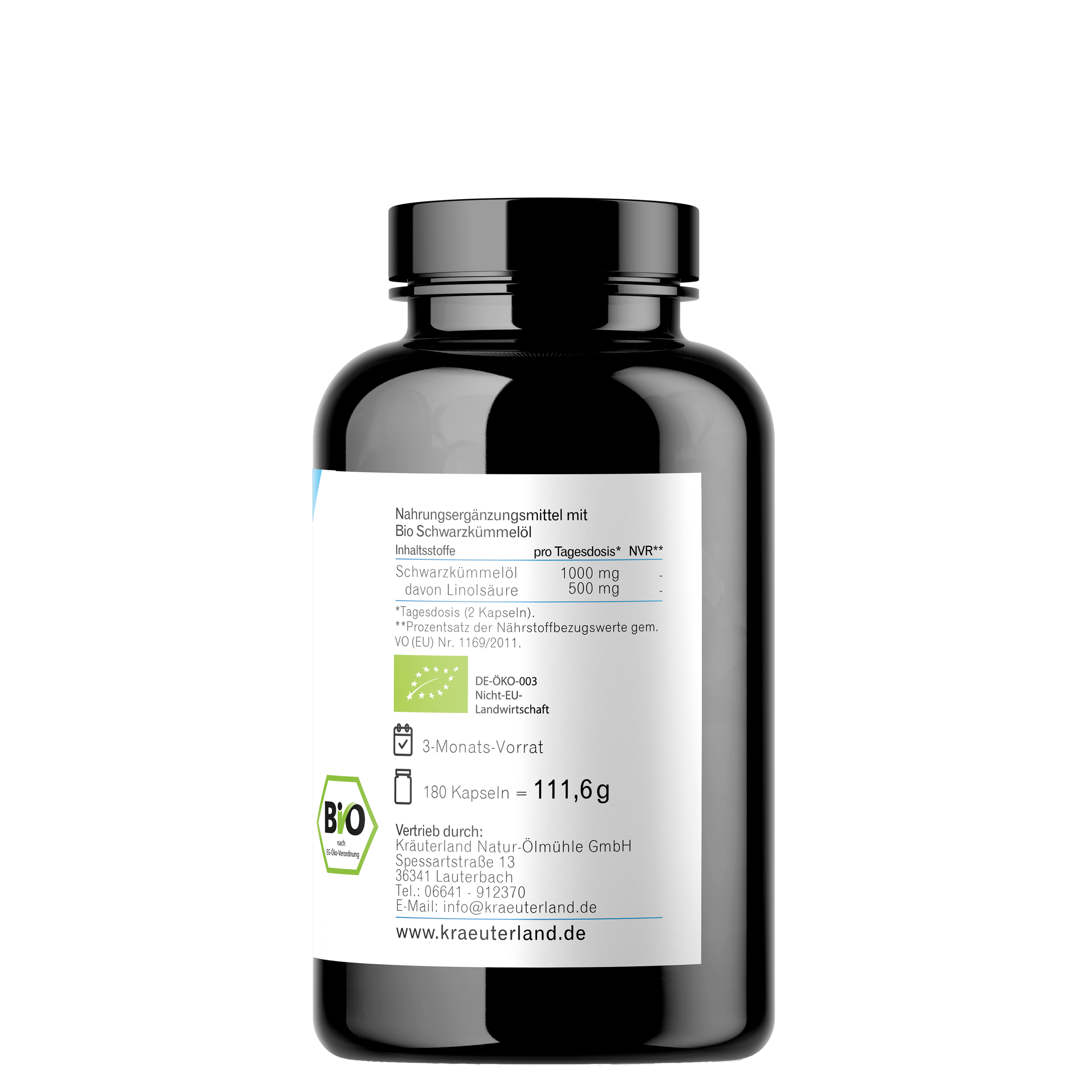 Bio Schwarzkümmelöl Kapseln ungefiltert - 180 Stück Bio Schwarzkümmelöl Kapseln ungefiltert - 180 Stück