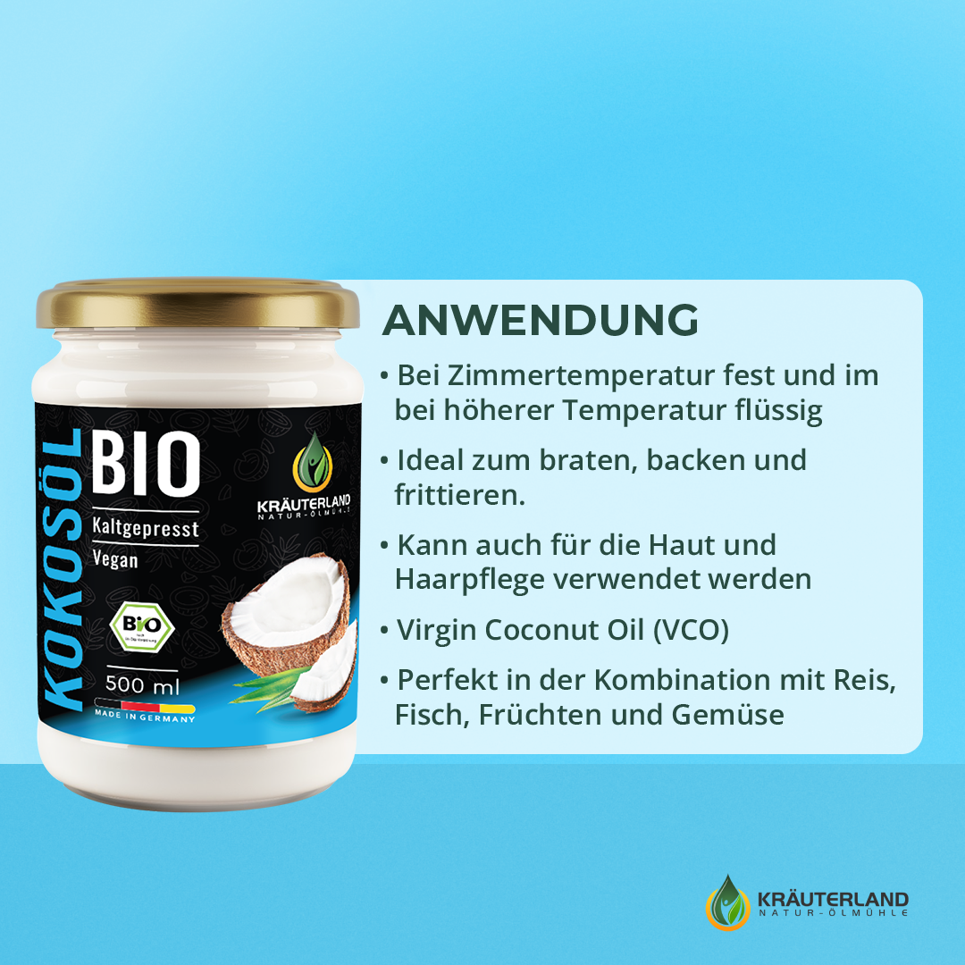 Bio Kokosöl 500 ml Verzehrempfehlung Bio Kokosöl 500 ml Verzehrempfehlung
