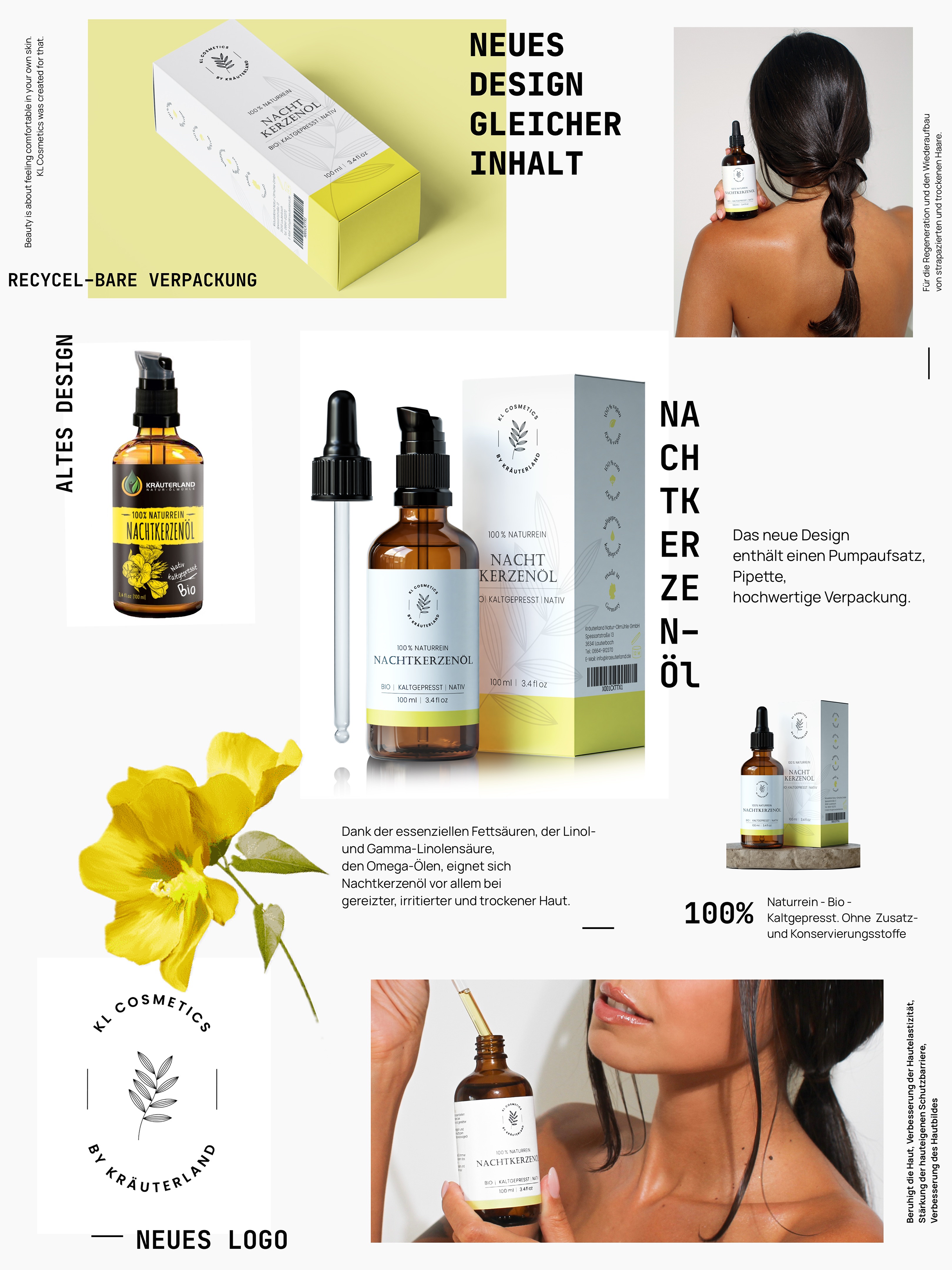 Neues Design für Nachtkerzen Hautöl