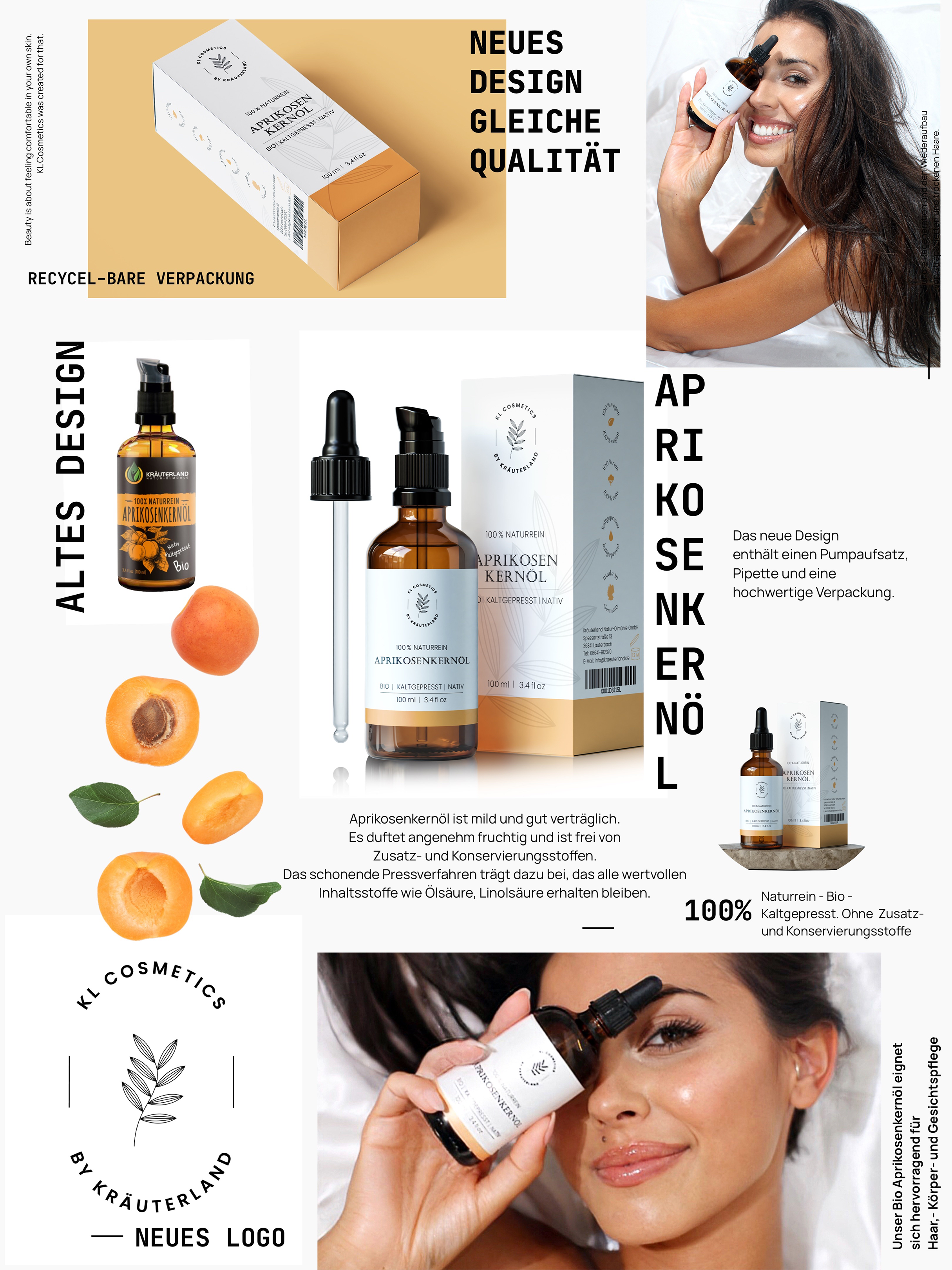 Neues Design von Aprikosenkern Hautöl