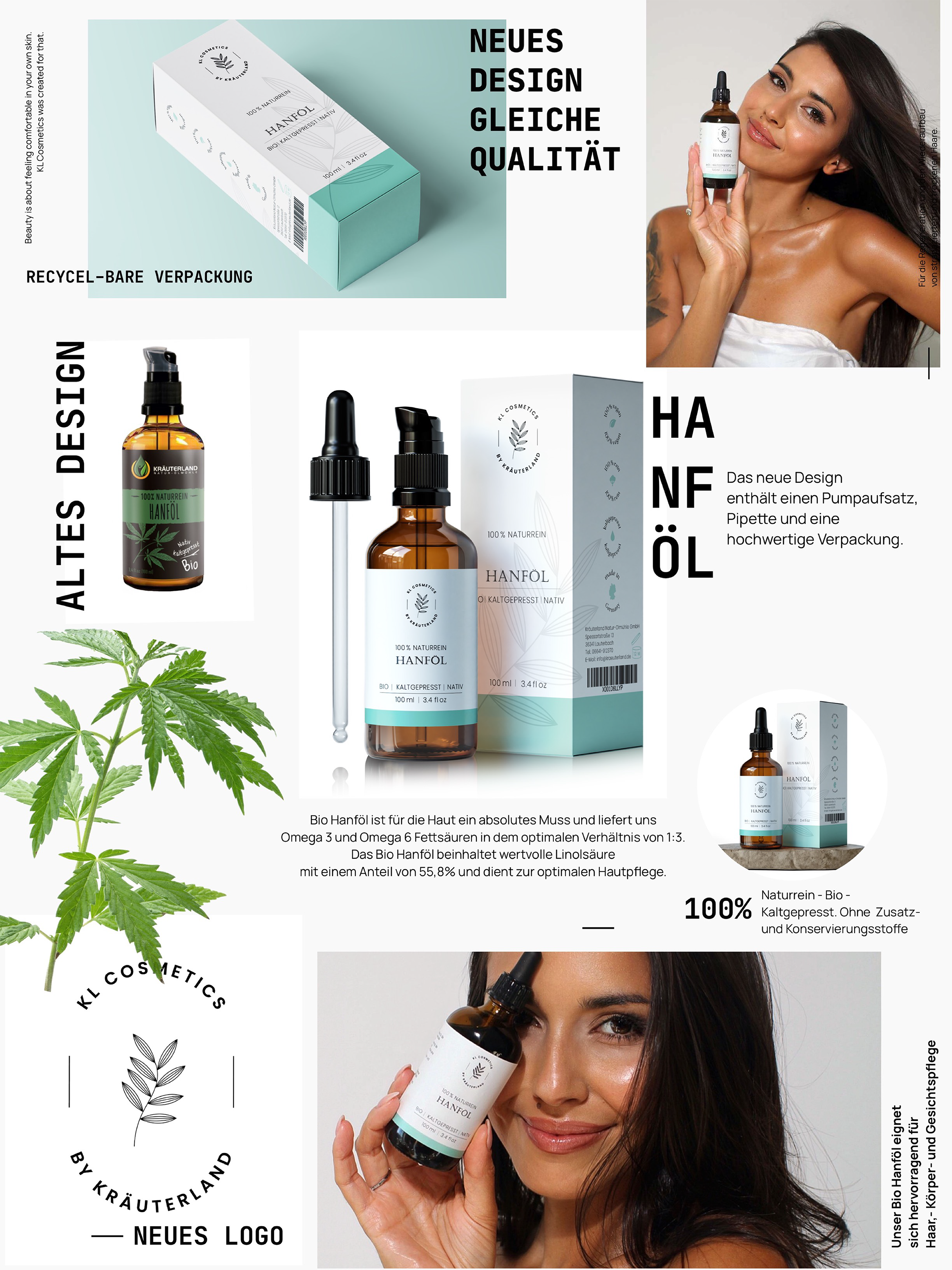 Neues Design von Hanf Hautöl