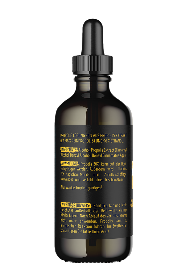 Propolis Tinktur 30 % Rückseite Propolis Tinktur 30 % Rückseite