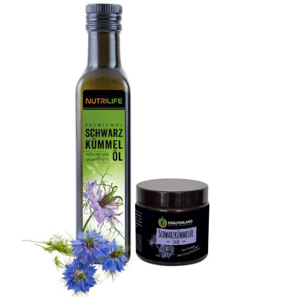 Schwarzkümmelöl ungefiltert 250ml + Salbe 110ml